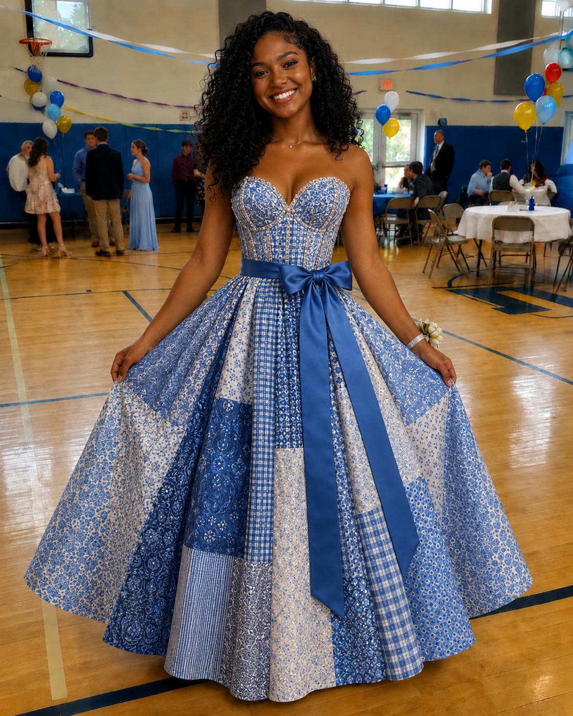 I Sewed a Dress From My Dad’s Shirts for Prom in His Honor – My Classmates Laughed Until the Principal Took the Mic and the Room Fell Silent