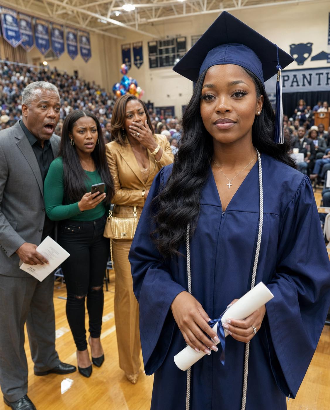 My parents told me to take the bus to my Harvard graduation because they were too busy buying my sister a brand-new Tesla, but when they finally showed up expecting to watch me quietly walk across the stage and go back to celebrating her, the dean took the mic, said my name, and my father dropped his program as the whole crowd learned what I had built while they were busy acting like I was never the child worth showing up for.