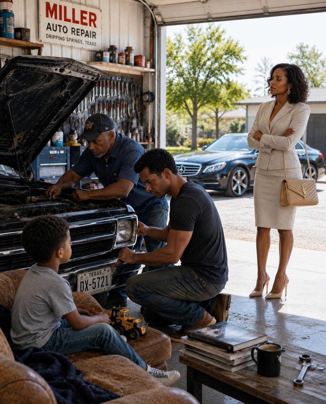 My Wife Walked Into My Father’s Repair Garage Wearing Designer Heels And A Smirk. What She Never Expected Was That The “Small-Town Mechanic” She Once Looked Down On Was Powerful Enough To Bring Her Family’s Wealth And Reputation Crashing Down Within Days.
