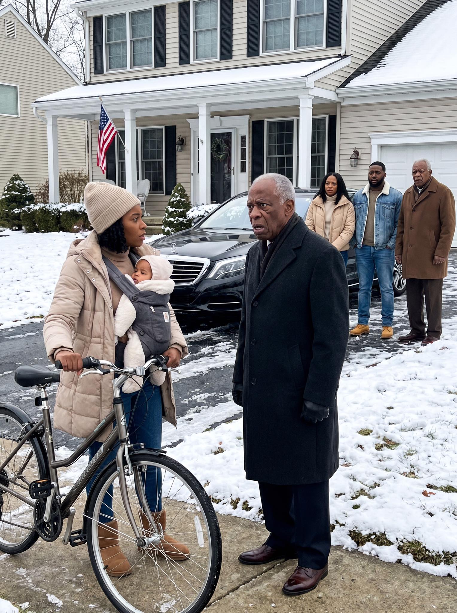 My Grandpa Saw Me Walking With My Newborn And Asked, “Why Aren’t You Driving The Car I Gave You?” I Told Him The Truth: “I Only Have This Old Bicycle. My Sister Is The One Driving The Mercedes.” He Went Quiet, Then Said, “Alright. I’ll Handle This Tonight.” I Thought He Meant A Family Talk. I Was Wrong.